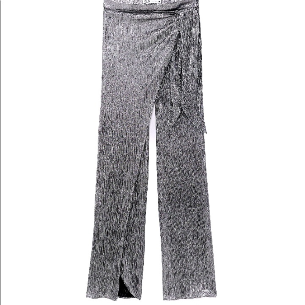Zara Sparkly Front Wrap Pants